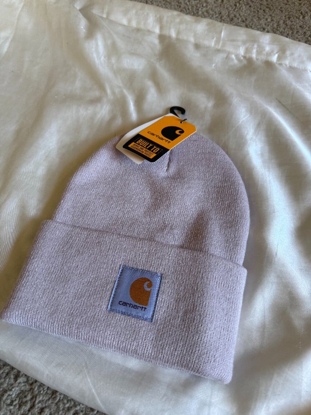 Carhartt Beanie Pink Knit Hat NWT Logo Patch